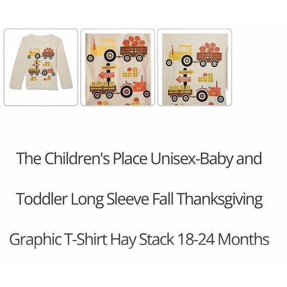 The Children's Place NWT Hayride Pumpkin Patch Long Sleeve Top 18-24 Mo - Picture 3 of 6